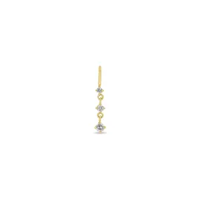 14k Single 3 Graduated Prong Diamond Drop Pendant