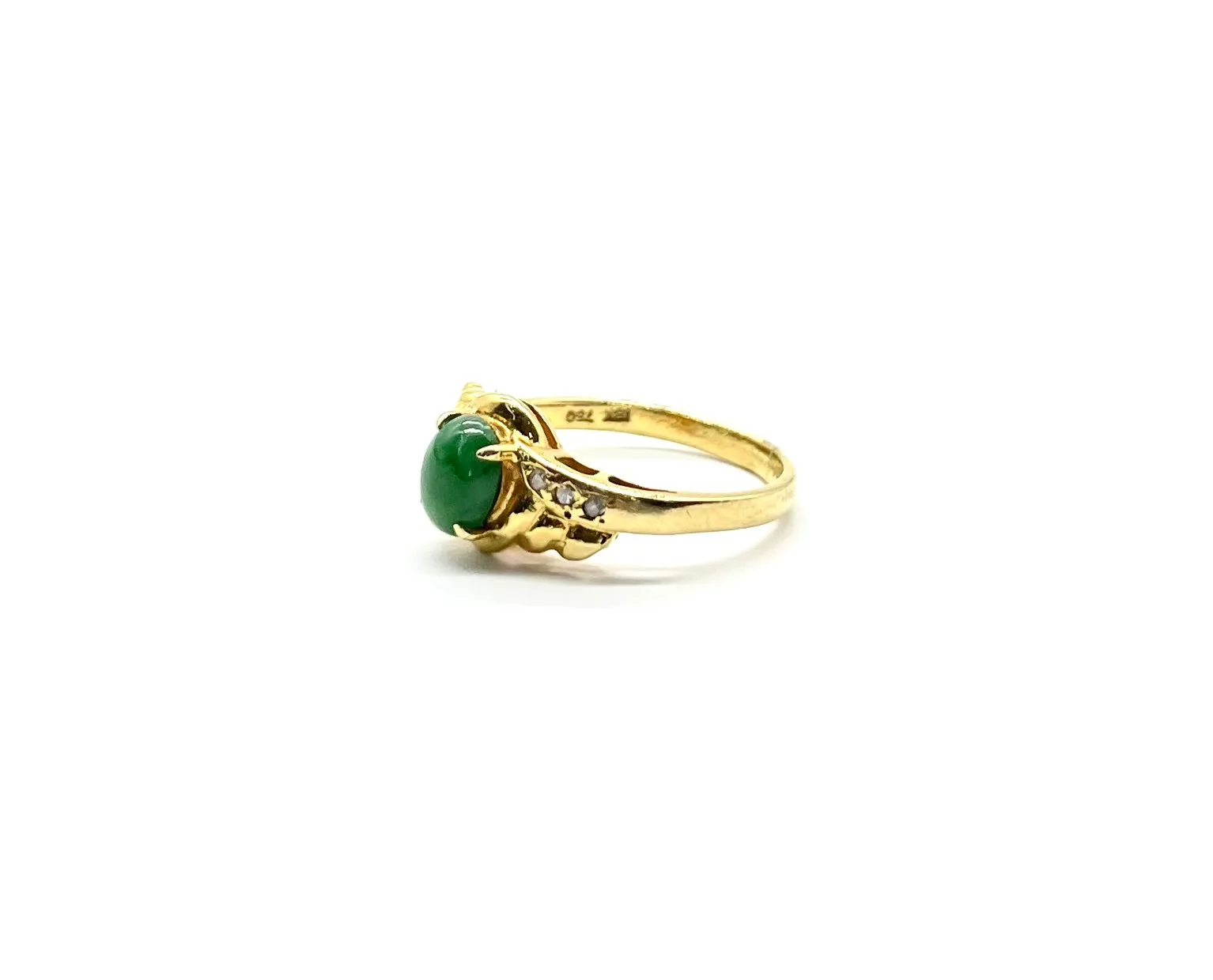 18k Jade and Diamond Ring