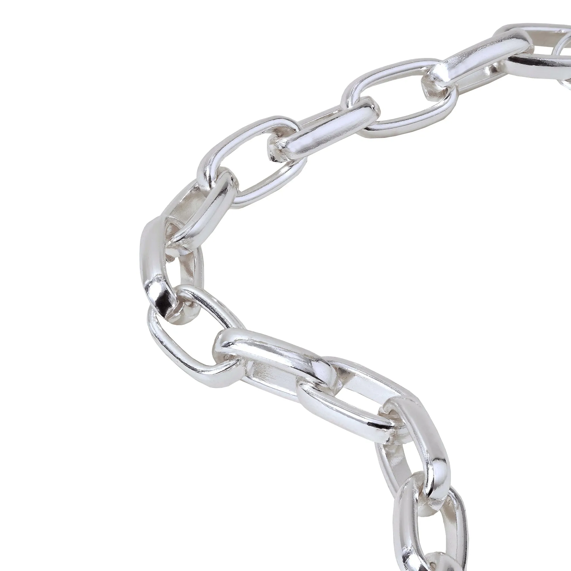 Accessorize London Women's Silver Simple Medium Chain Bracelet