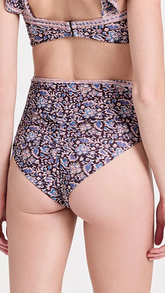 Amaki Border High-Waisted Bikini Bottoms