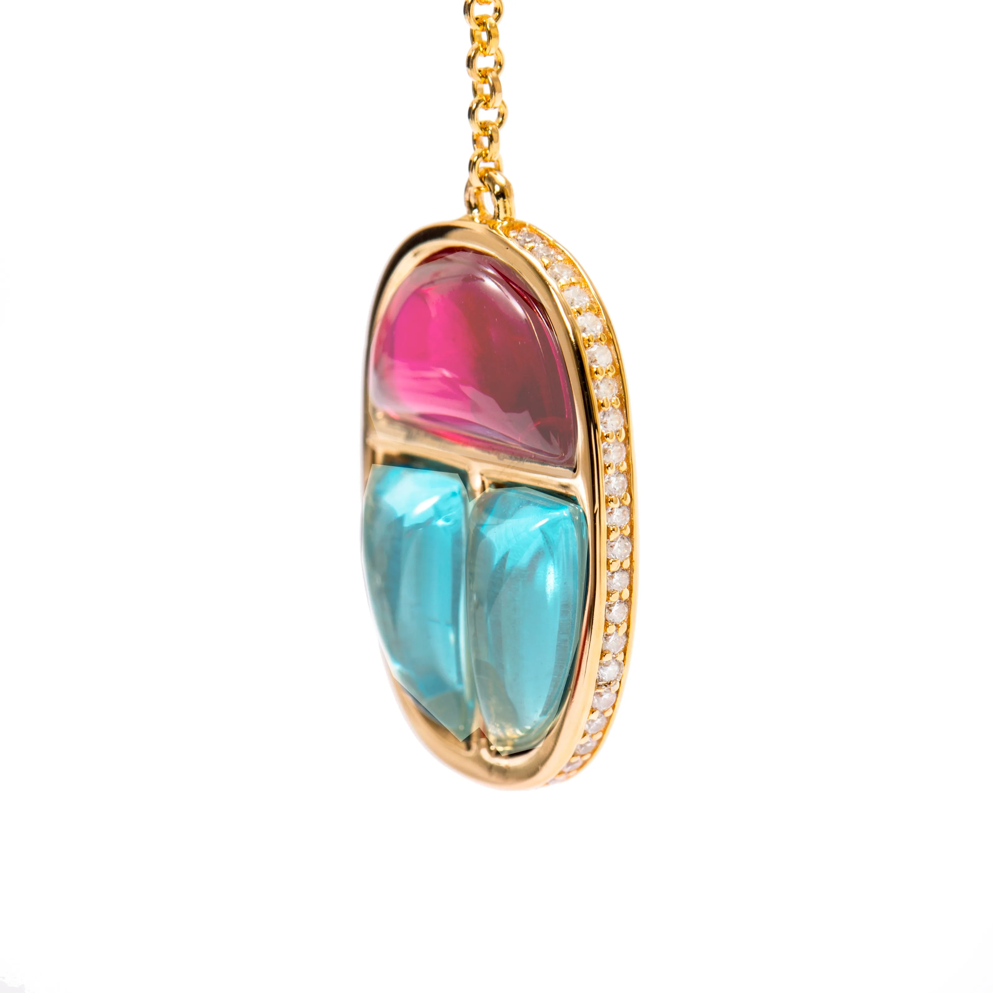 AMMANII Gemstone Scarab Drop Earrings in Vermeil Gold