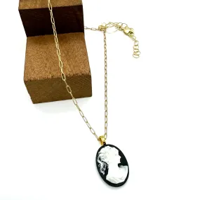 Black & White Cameo Gold Necklace - UnBoxing #416