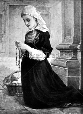 Breton Girl Praying Rosary – Wagner