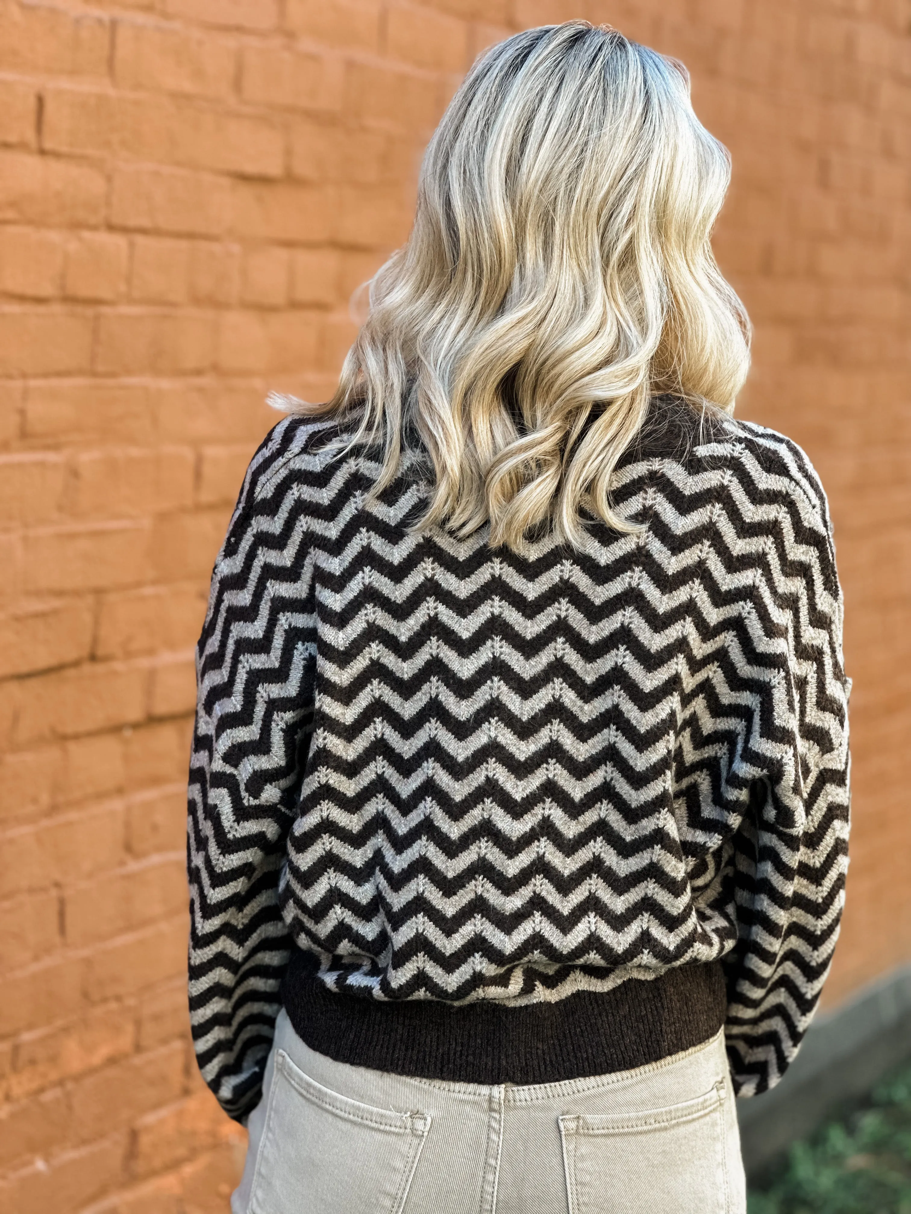 Core Chevron Knit Cardigan