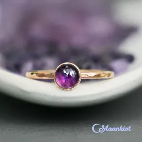 Delicate 14 K Gold Filled Amethyst Stacking Promise Ring | Moonkist Designs