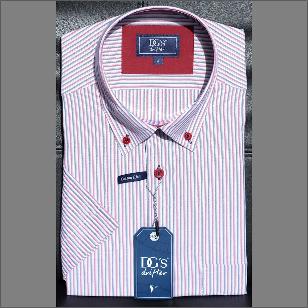 Dg's Red Navy & White Stripe Short Sleeve-