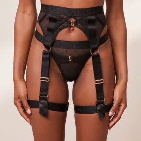 Electra Intimates Thong & Suspender Belt (Set) - Black