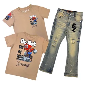 Elite Kids “Be Yourself” Vintage Tan Set