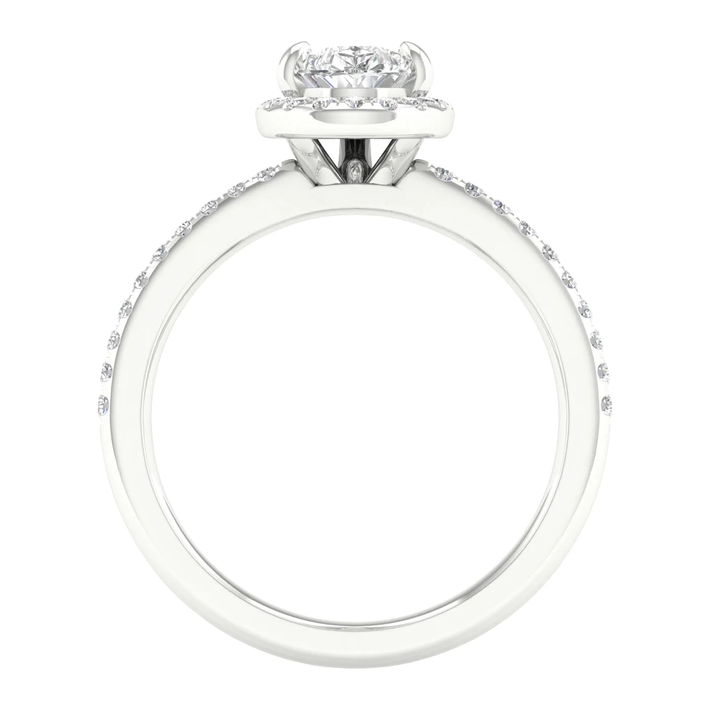 Engagement Ring Pear Cut With Halo and Side Diamonds