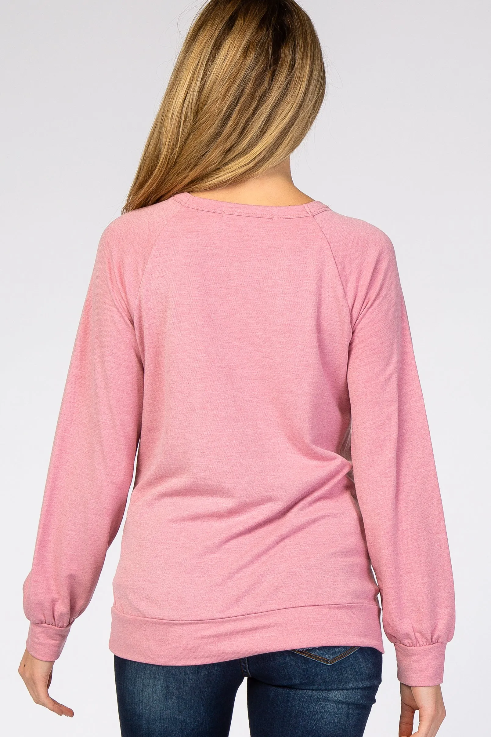 Faded Pink Soft Long Sleeve Maternity Top