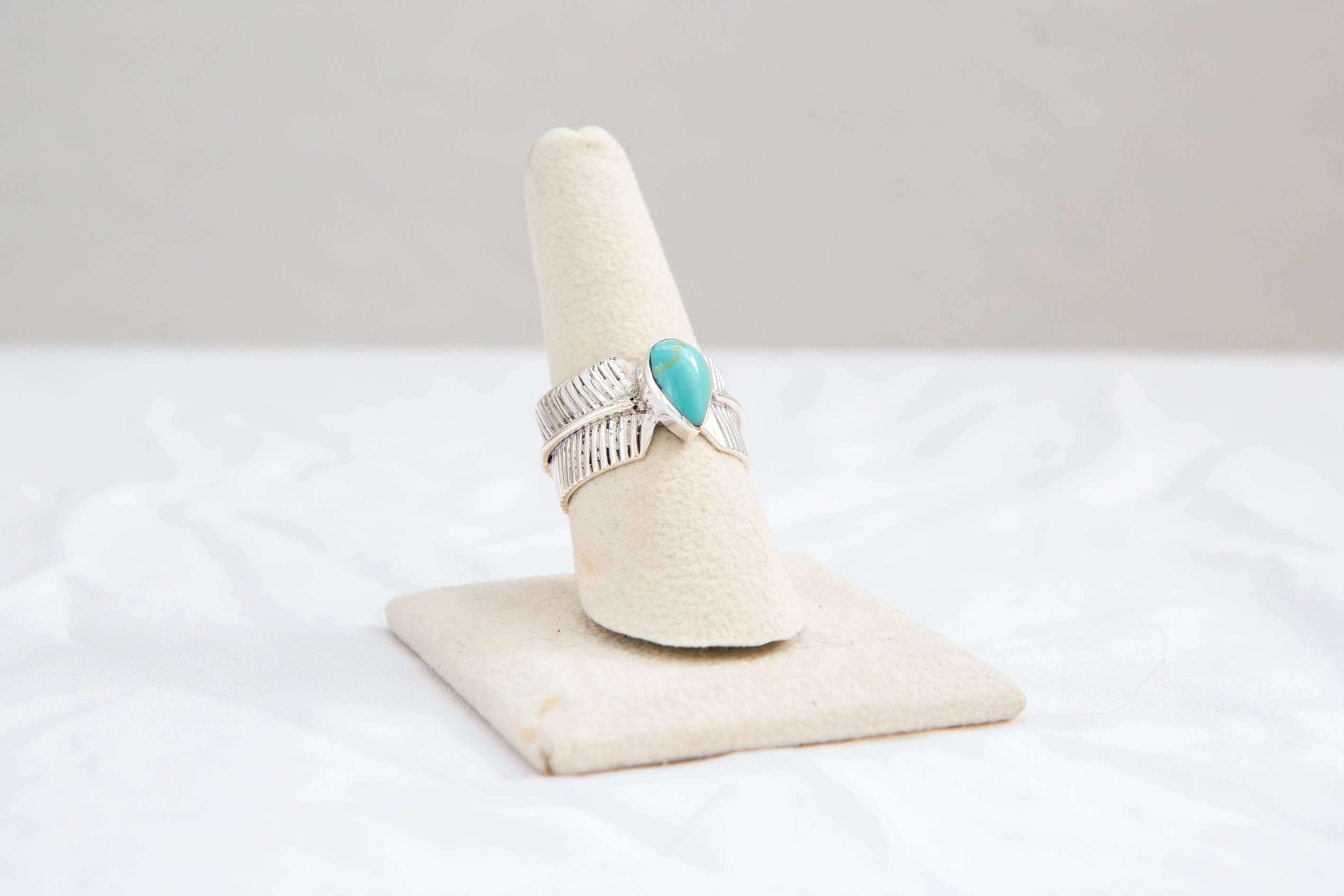 Feather And Turquoise Ring