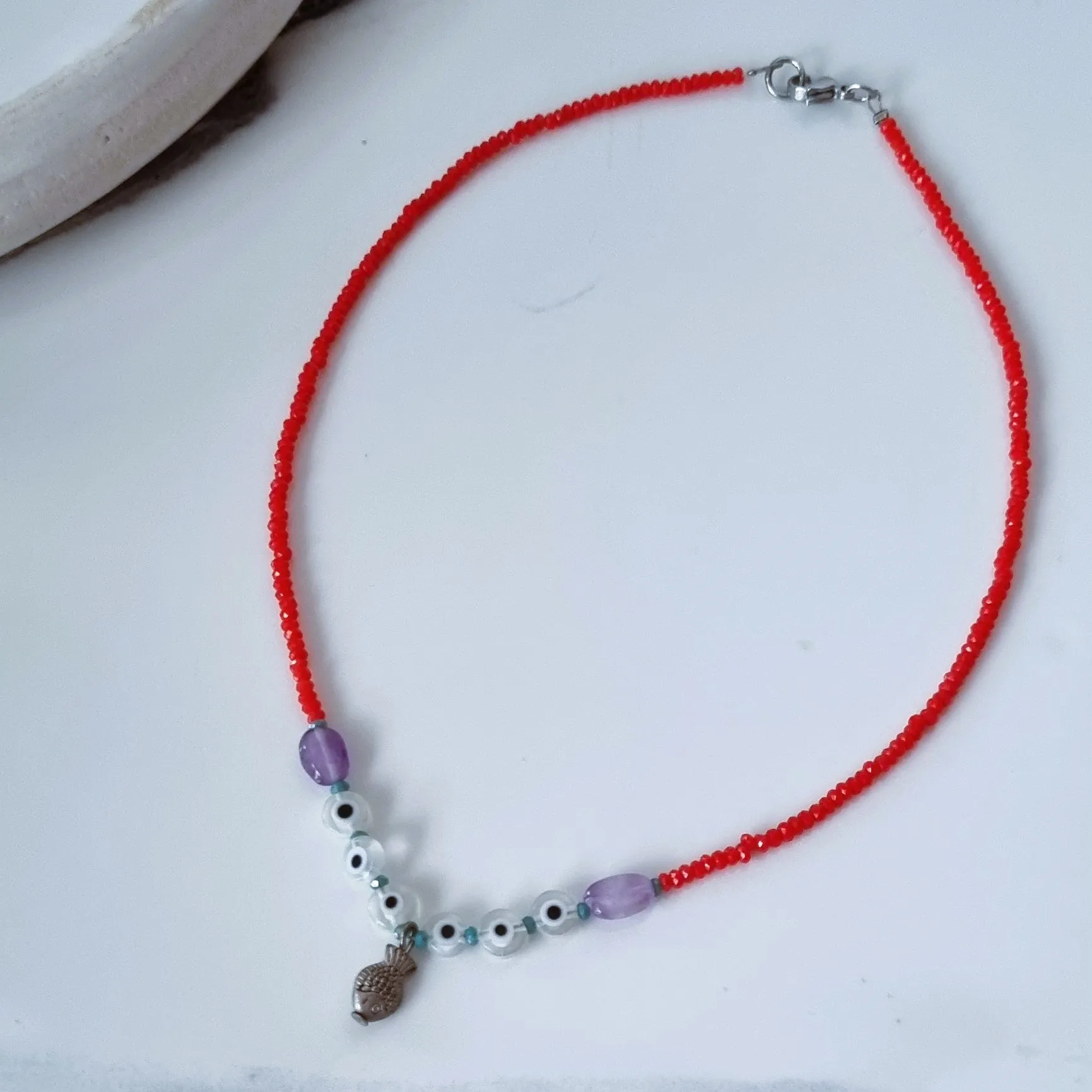 Fish in red sea necklace