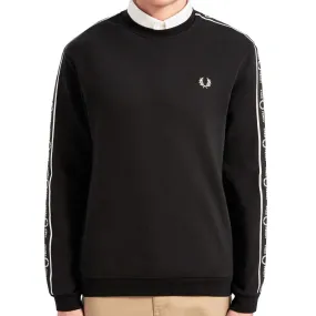 Fred Perry Taped Shoulder Sweatshirt- Black J7501