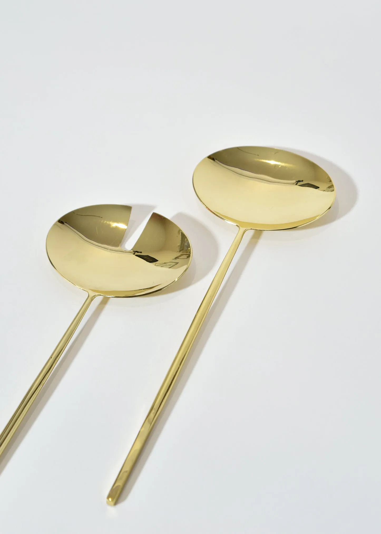 Gold Oval Salad Servers Square Handle