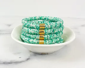 Heishi Color Pop Bracelet Sprinkles Aqua  Gold Barrel