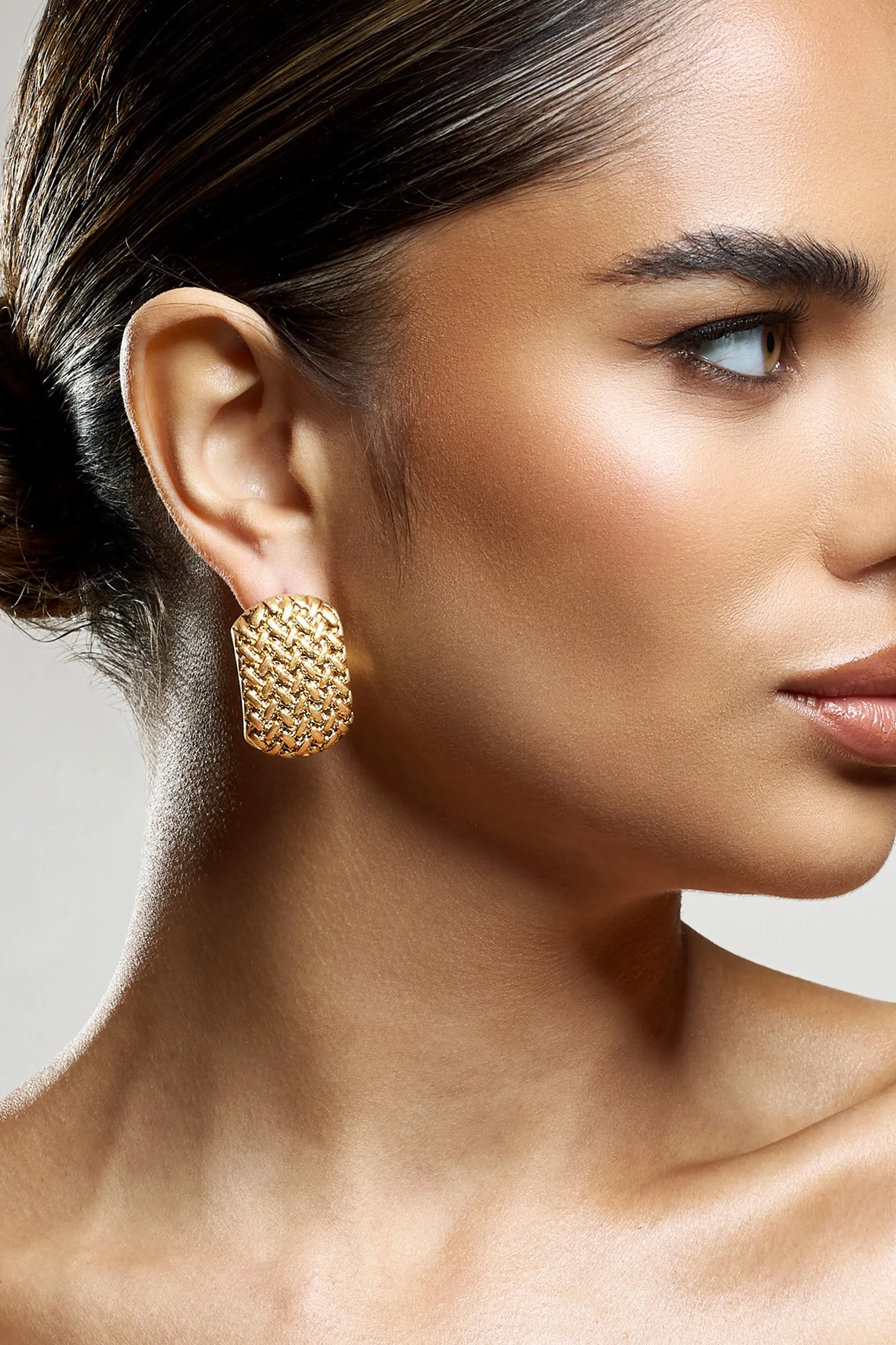 Jonas | Gold Quilted Earrings