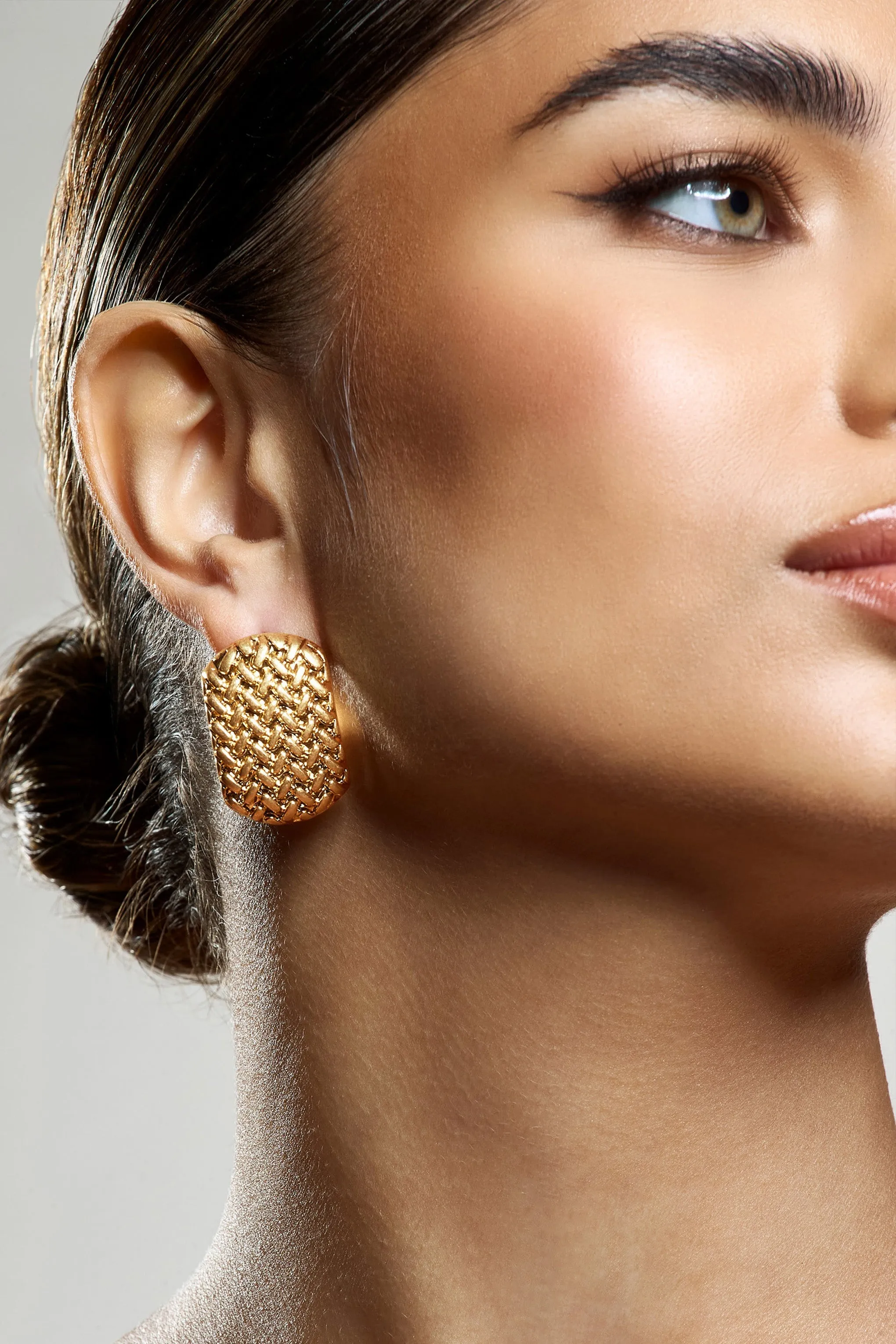 Jonas | Gold Quilted Earrings