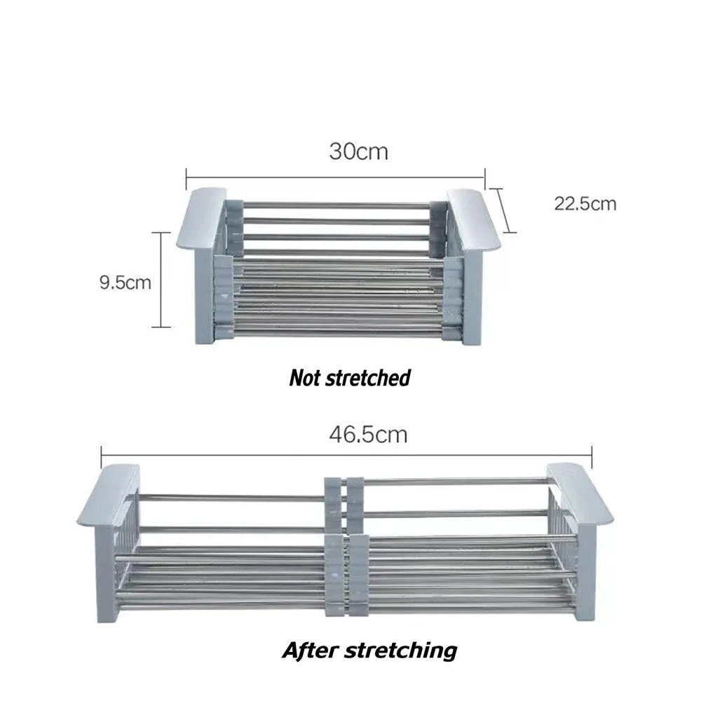 Kitchen Sink Expandable Stainless Steel Drain Rack