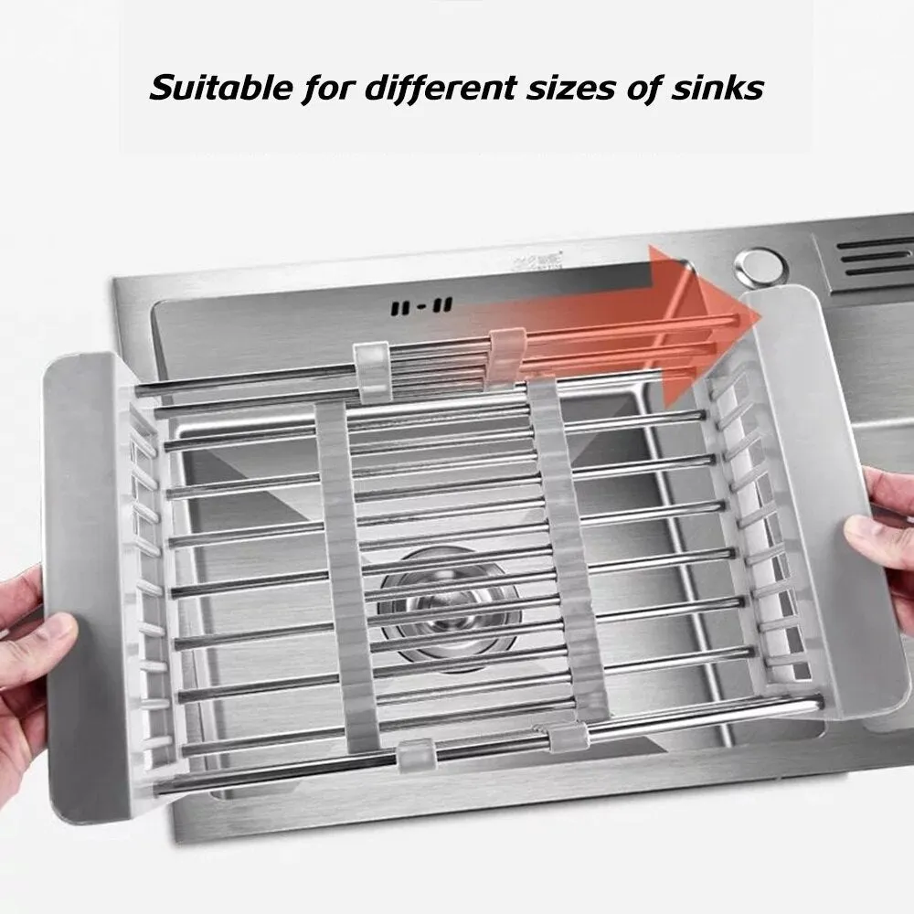 Kitchen Sink Expandable Stainless Steel Drain Rack