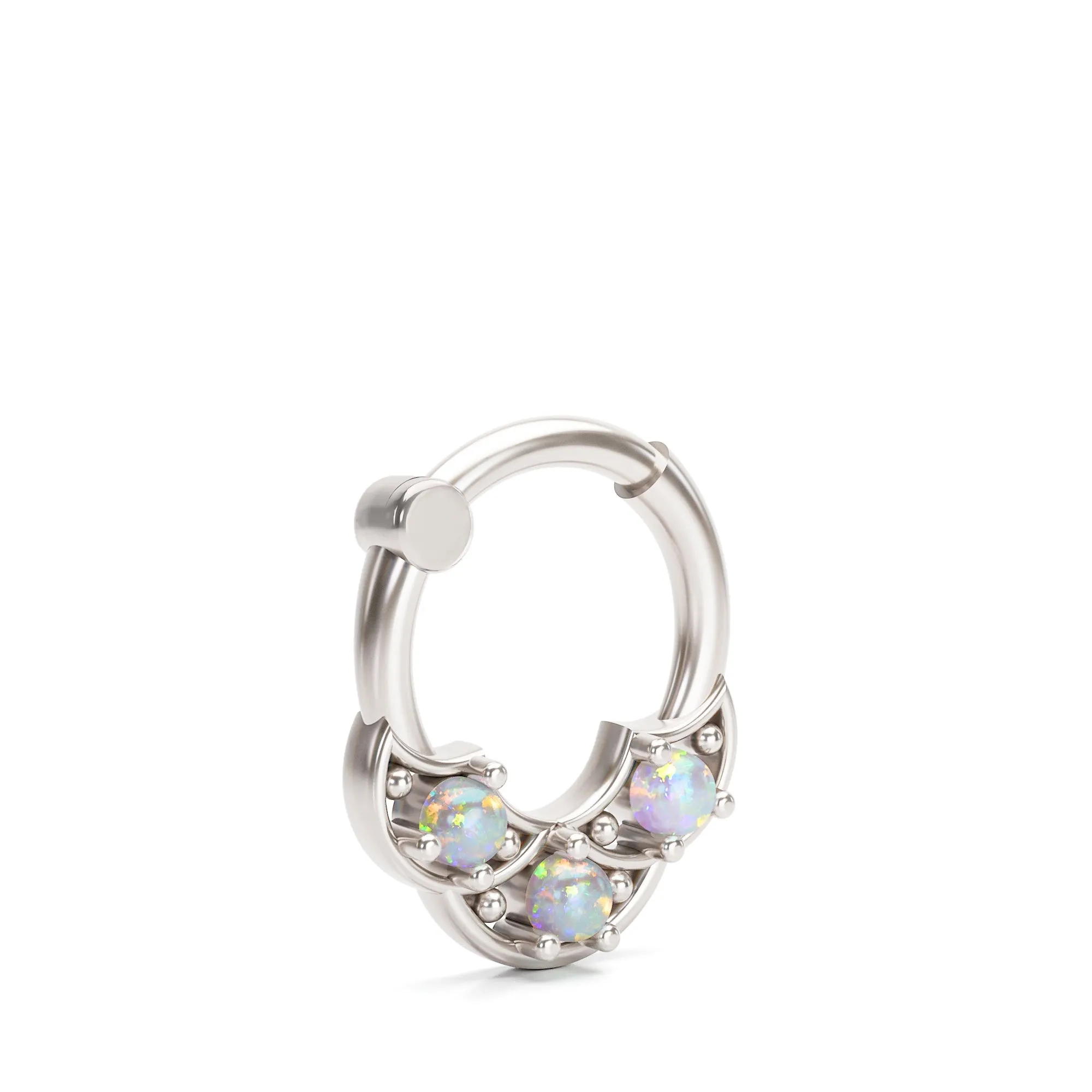 Lab Opal Shield Septum Ring