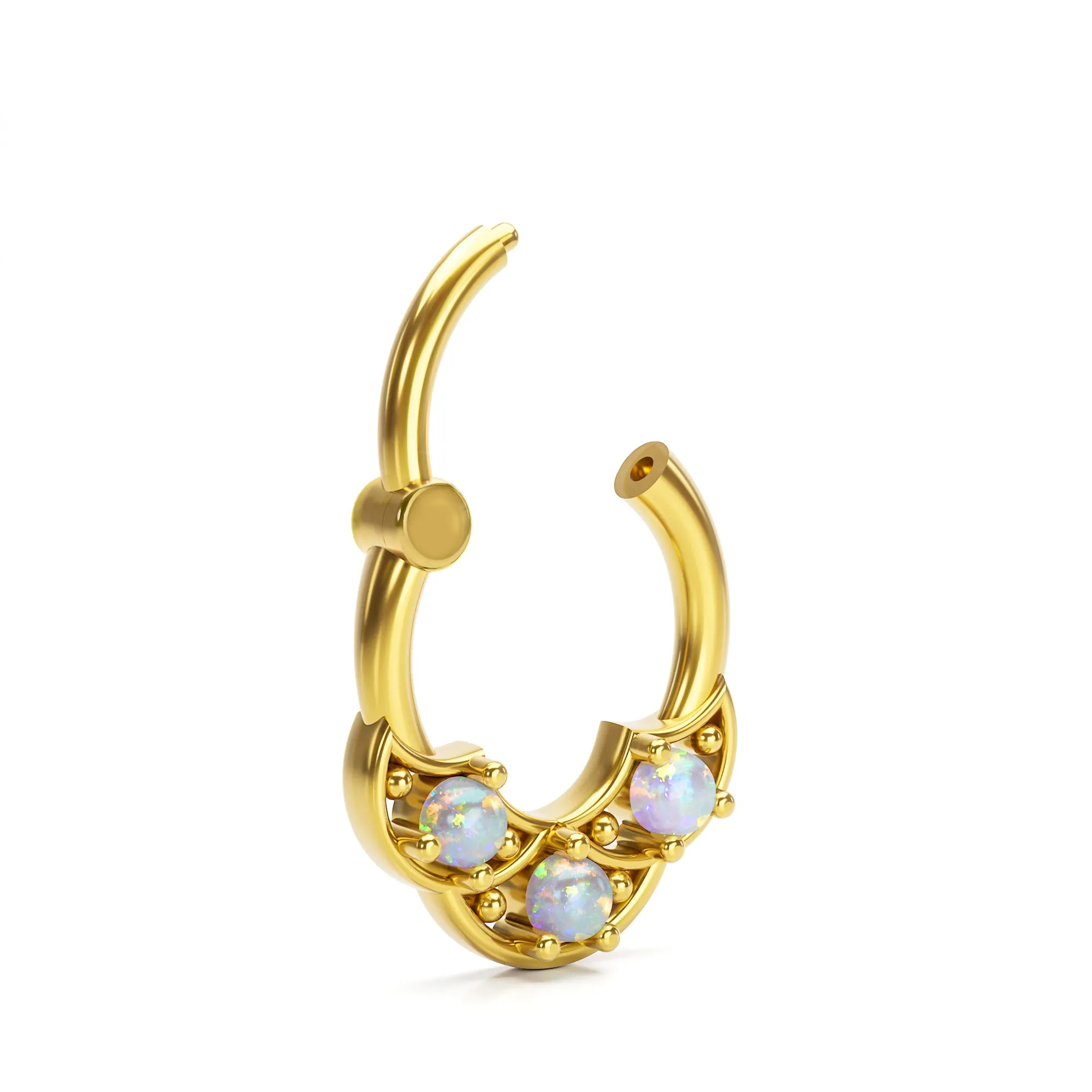 Lab Opal Shield Septum Ring