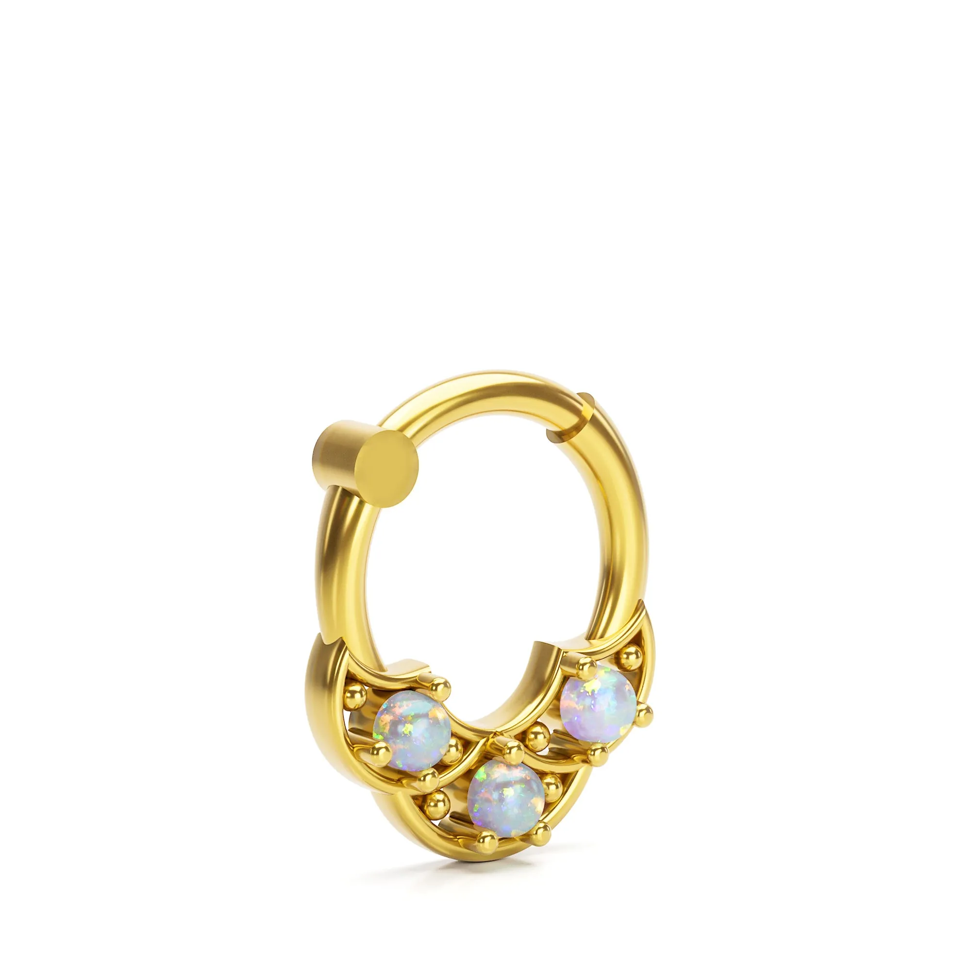 Lab Opal Shield Septum Ring