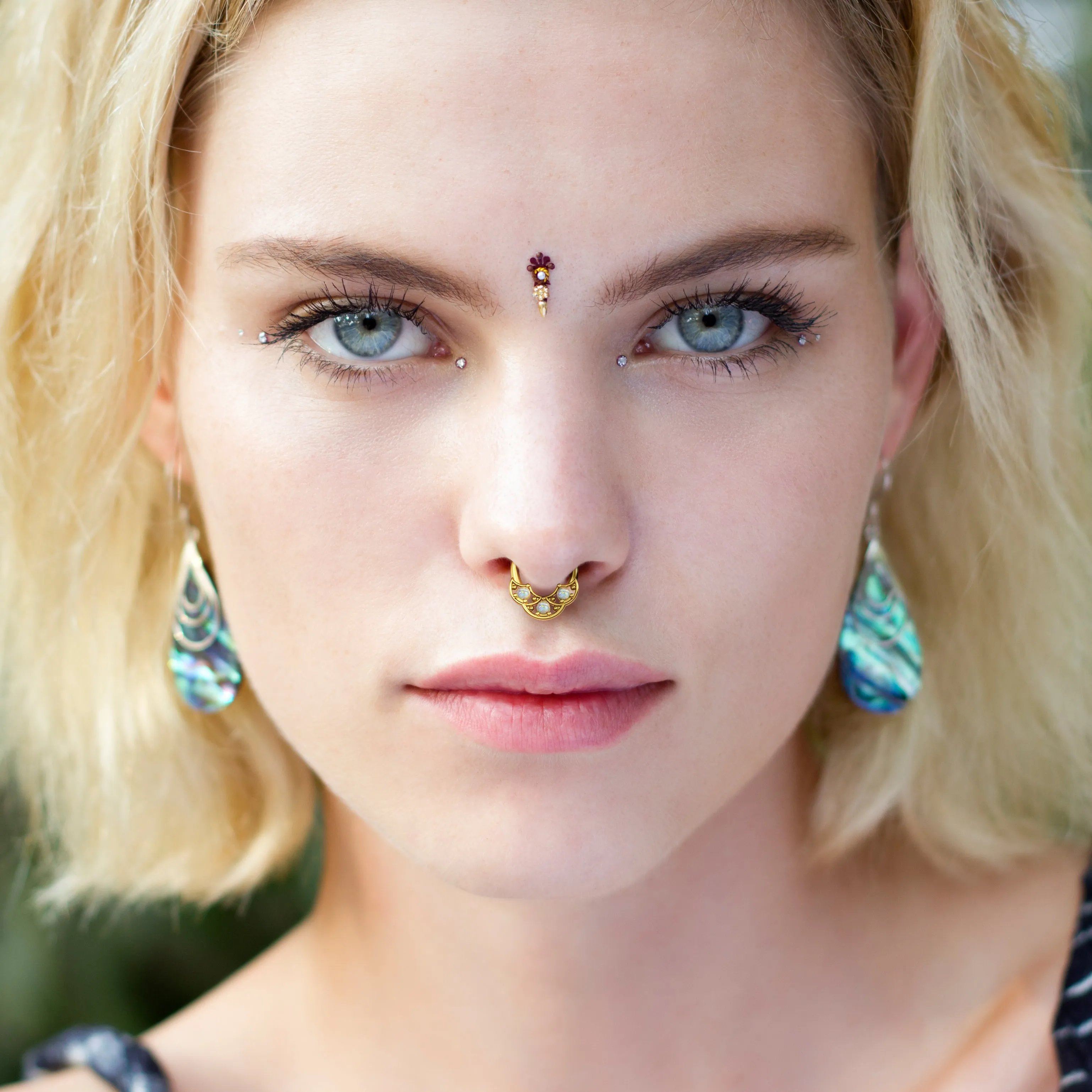 Lab Opal Shield Septum Ring