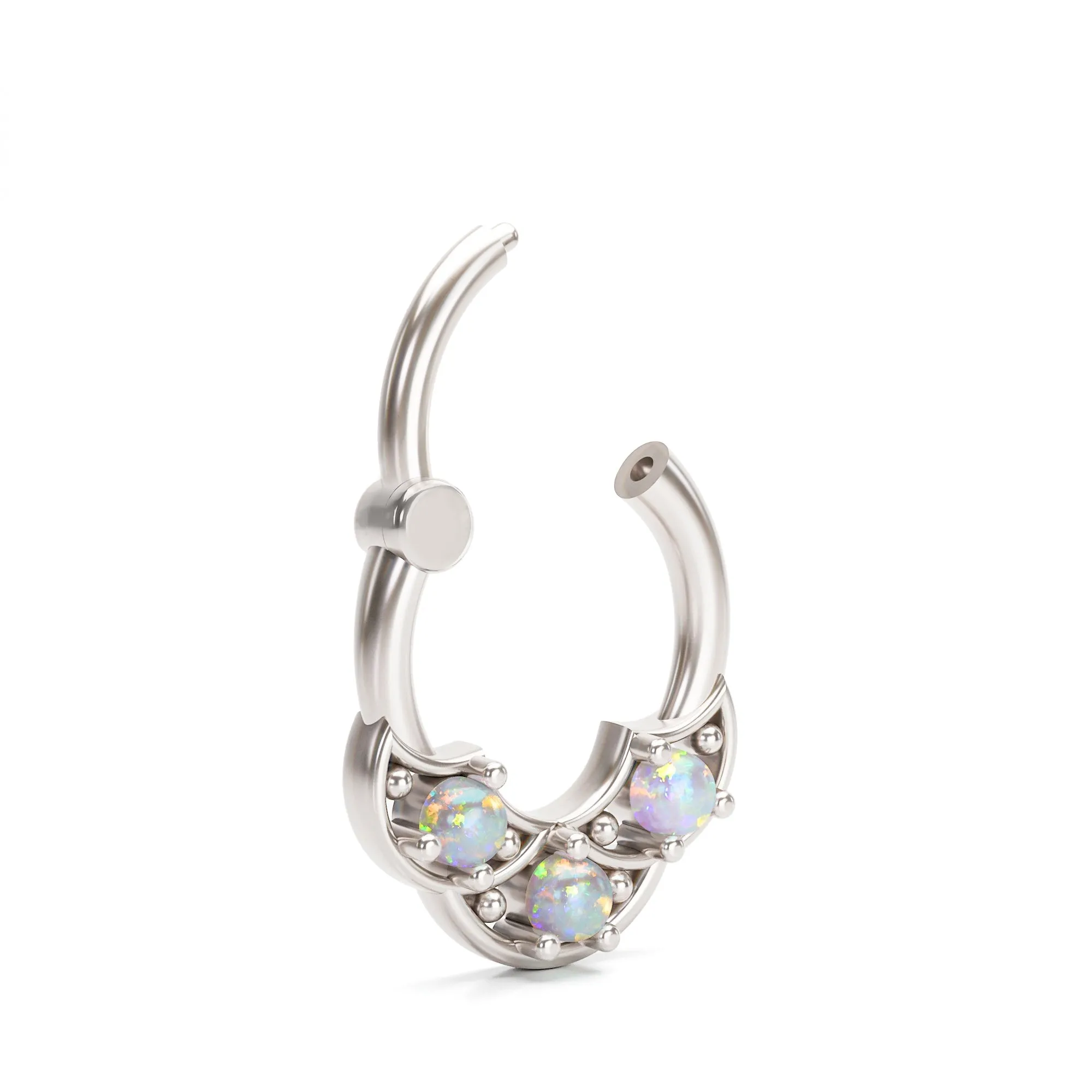 Lab Opal Shield Septum Ring