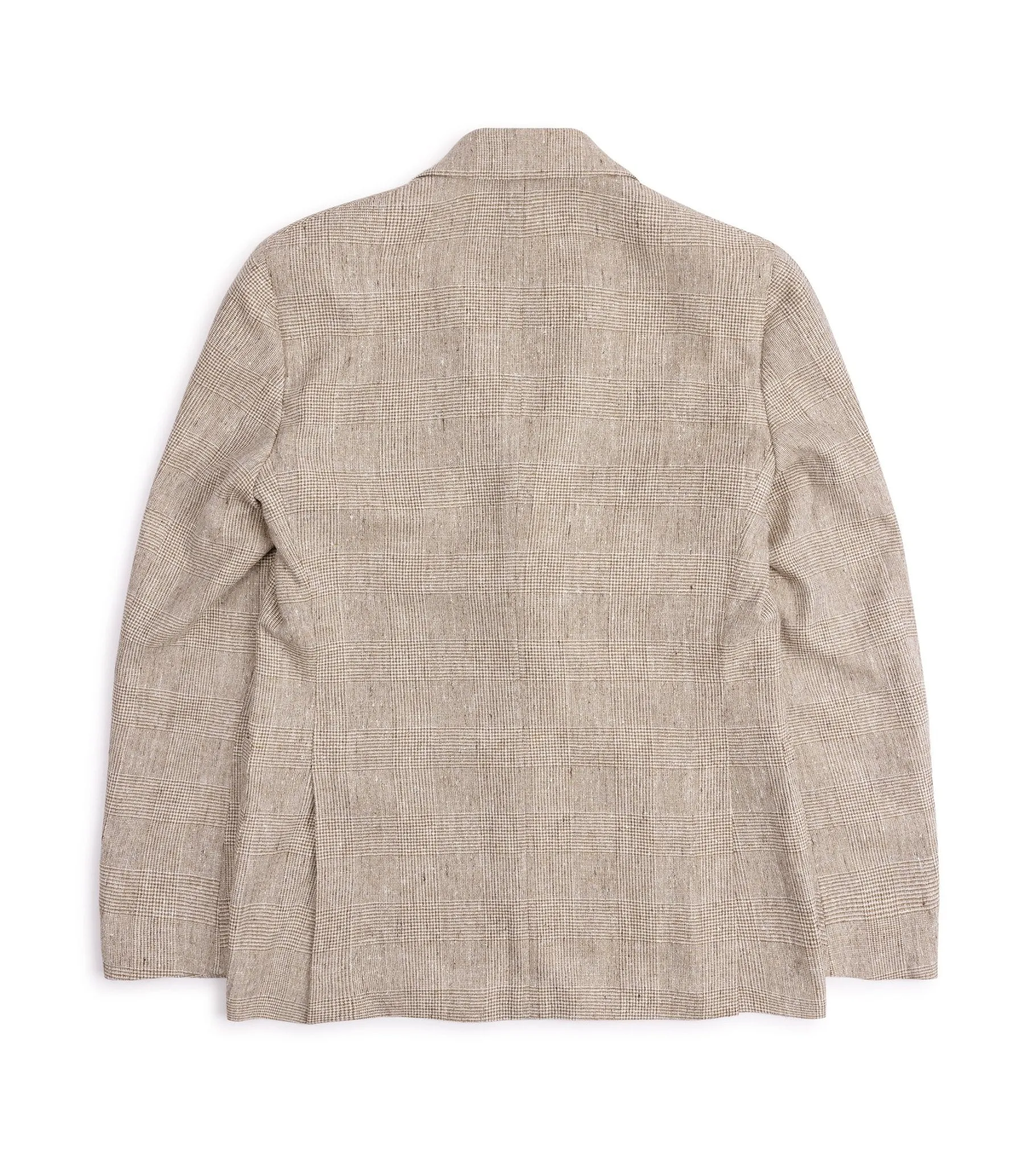 Lardini Linen Blend Prince of Wales Check Jacket: Tan