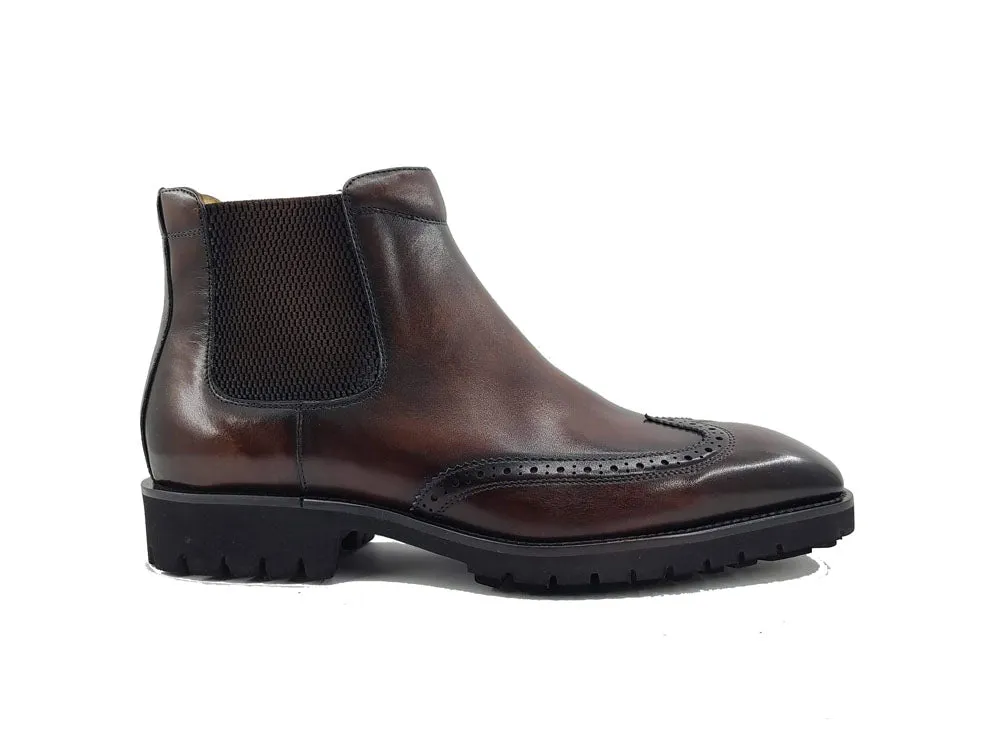 Lug Sole Chelsea Boot with Wingtip Toe