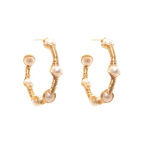 Luminous Pearl Ensemble Hoop Earrings