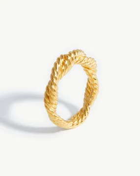 Marina Double Rope Ring | 18ct Gold Plated Vermeil