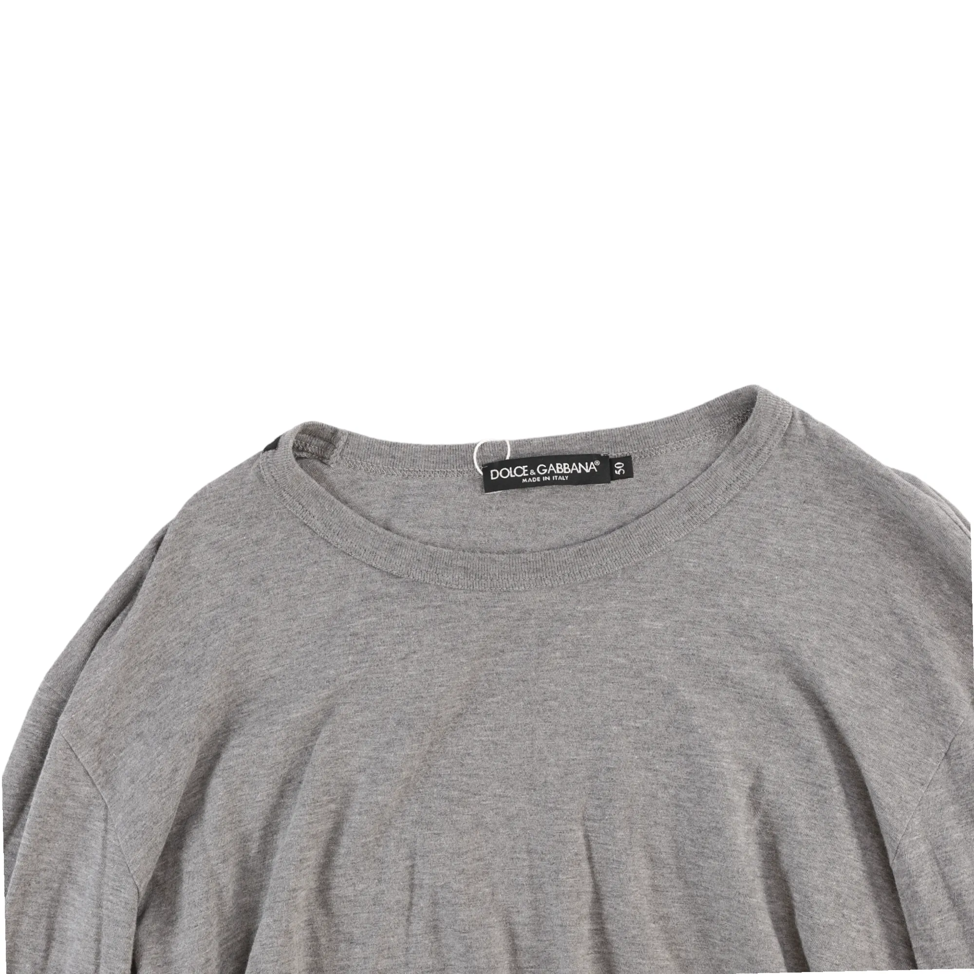 Men's Neck Logo Long Sleeve T-Shirt Grey Size IT 50 / UK L