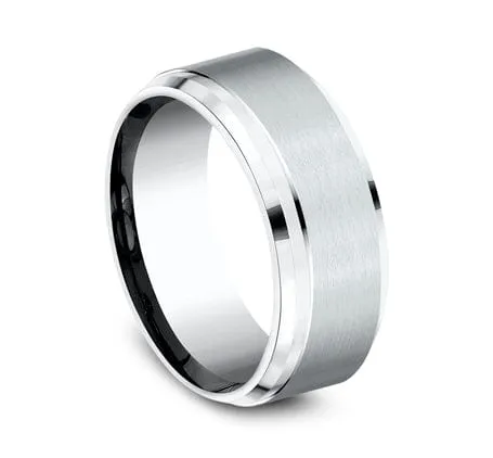 Men's Wedding Band, 9MM White Cobalt Chrome