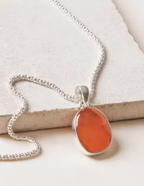 Mini Carnelian Silver Pendant