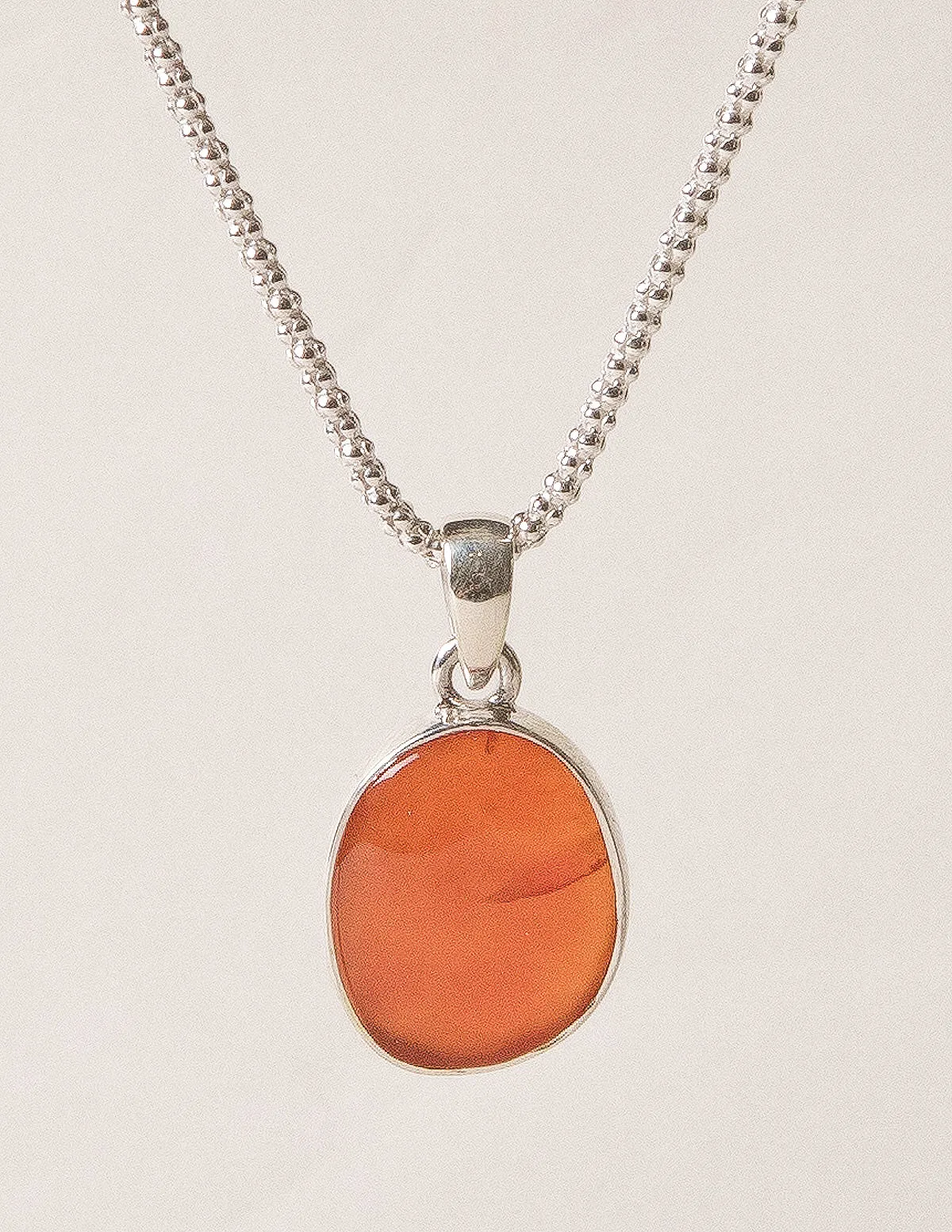 Mini Carnelian Silver Pendant