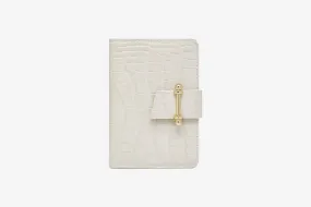 Multrees Passport Holder - Croc-Embossed Leather Vanilla