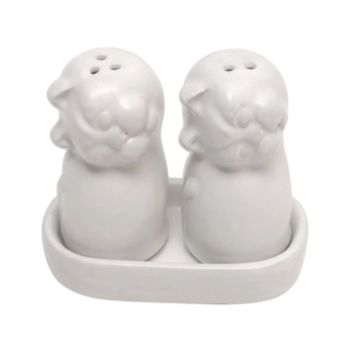 Novica Bright Felines Ceramic Salt And Pepper Set