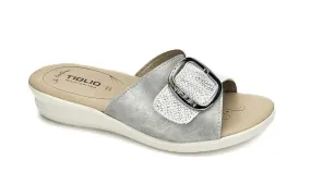 PANTOFOLE  MAXI FIBBIA ARGENTO