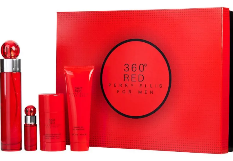 Perry Ellis 360 Red 4PC Gift Set EDT 3.4 oz 100 ml Men