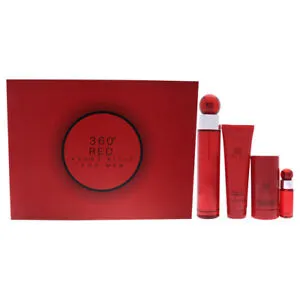 Perry Ellis 360 Red 4PC Gift Set EDT 3.4 oz 100 ml Men