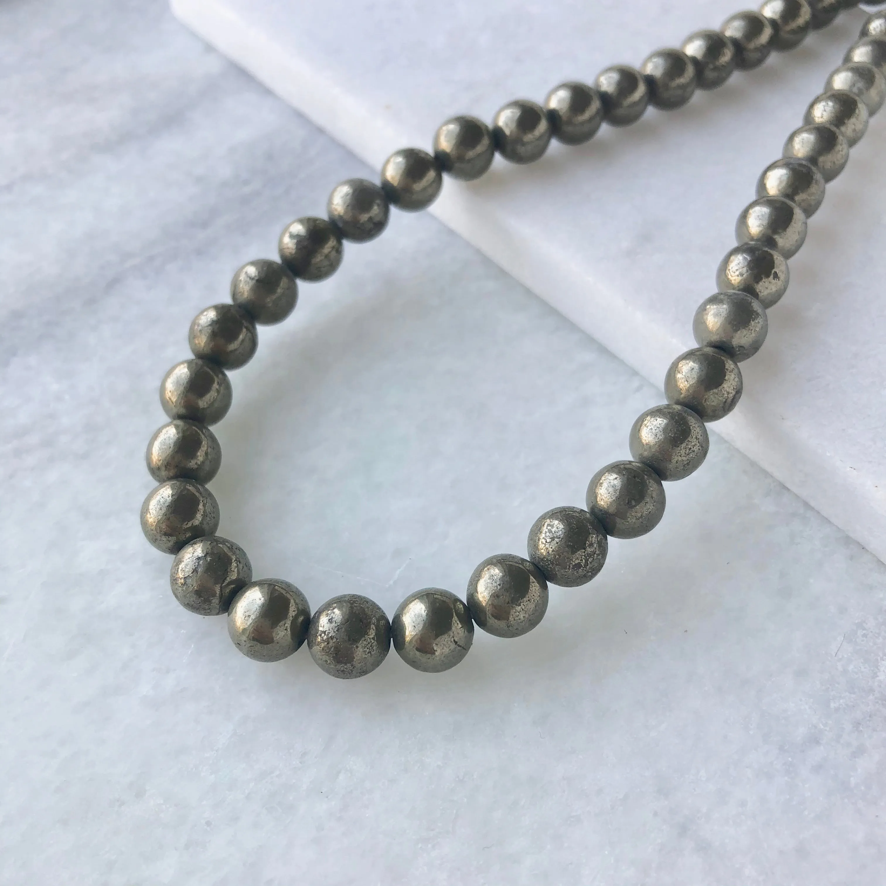 Pyrite Bead Strand