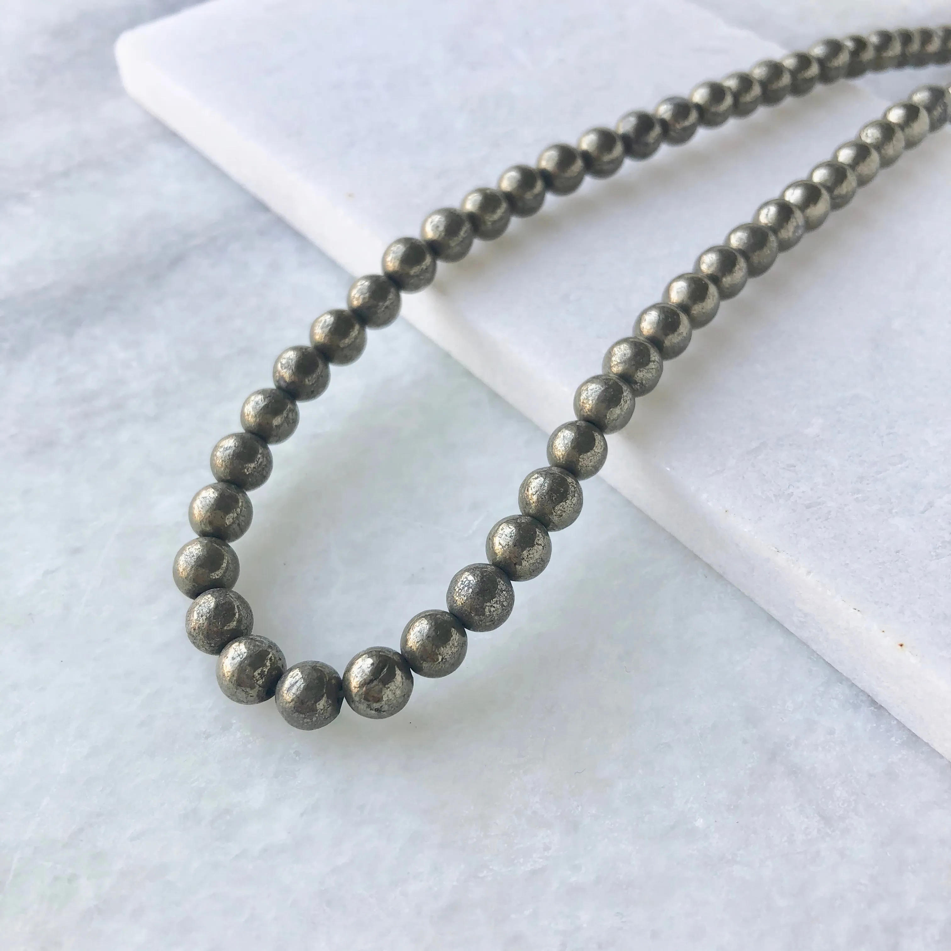 Pyrite Bead Strand