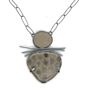 Rock and Petoskey Stone Necklace