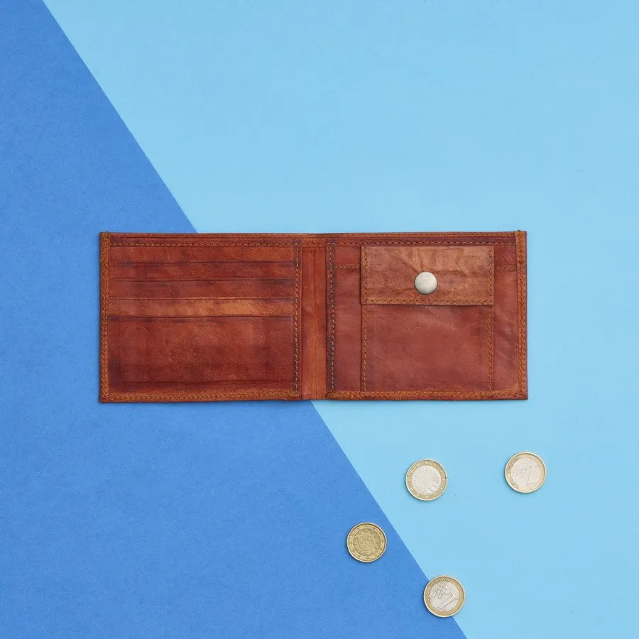 Simple Leather Wallet with Coin Section