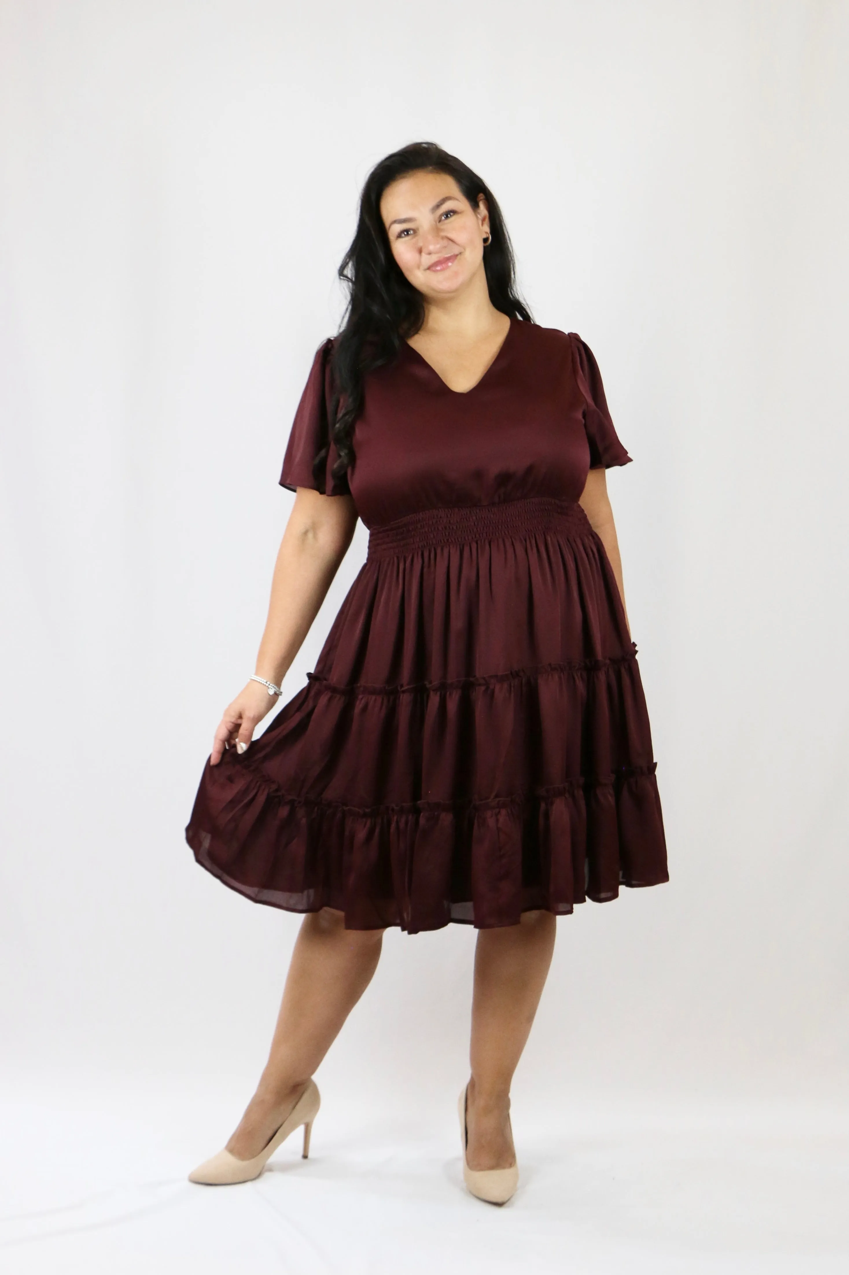 Sophia Dress - Wine