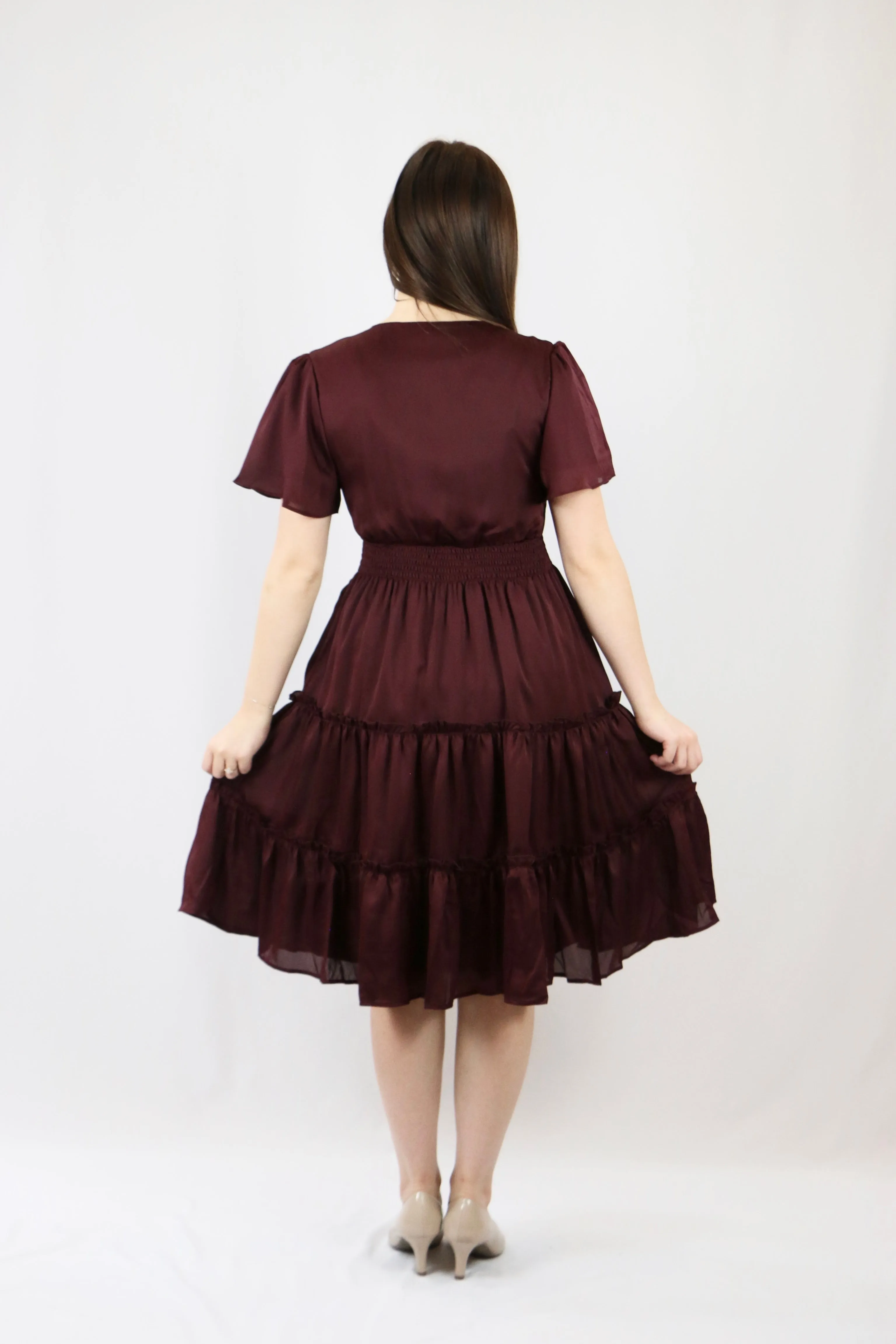 Sophia Dress - Wine