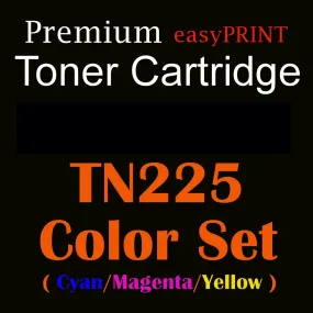 TN225 3-Color Toner Set -  New Compatible Cyan/Magenta/Yellow Color Toners