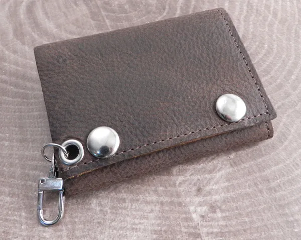 Vintage Brown Leather Trifold Wallet