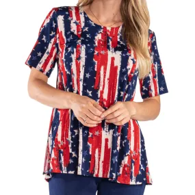 Women's Made in USA Stars and Stripes Short Sleeve Tunic